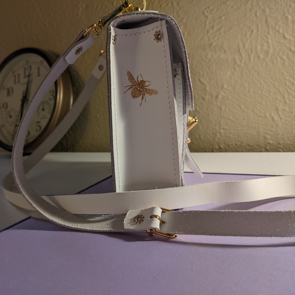 Bee mini satchel bag in white - Picture 2 of 5